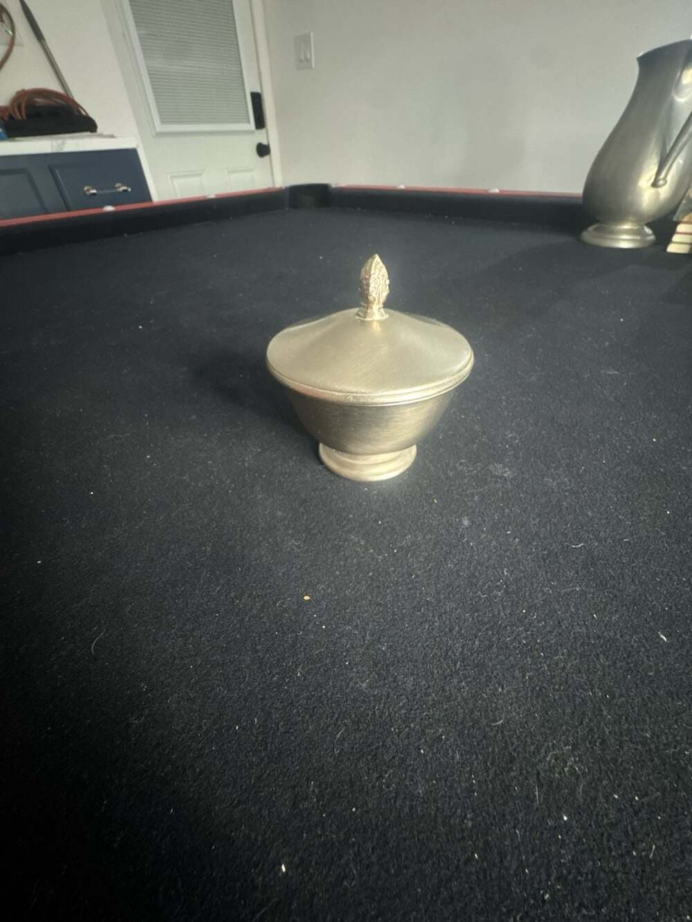 Kirk Stieff Pewter and Brass Pedestal Serving Bowl with Lid